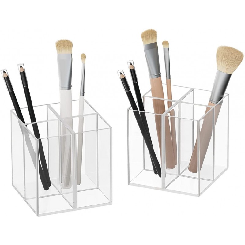 BE-TOOL Acrylic Clear Pencil Holder Make-up Brush Holder for Brushes  Cosmetics (Holder Only) 